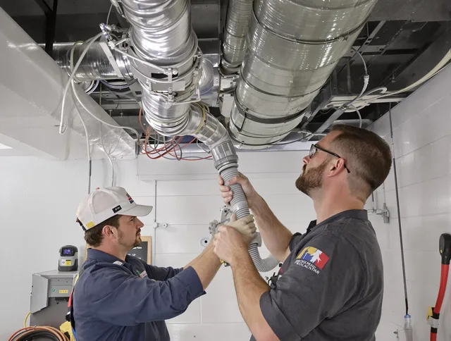 Pembroke Air Duct Cleaning technician performing thorough AC duct cleaning in Pembroke
