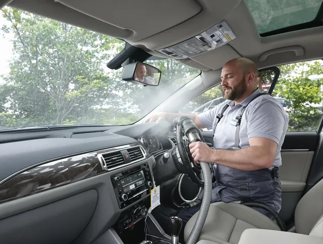 Pembroke Air Duct Cleaning specialist performing professional car duct cleaning in Pembroke