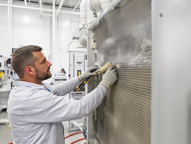 Pembroke Air Duct Cleaning technician performing precision commercial coil cleaning at a Pembroke business